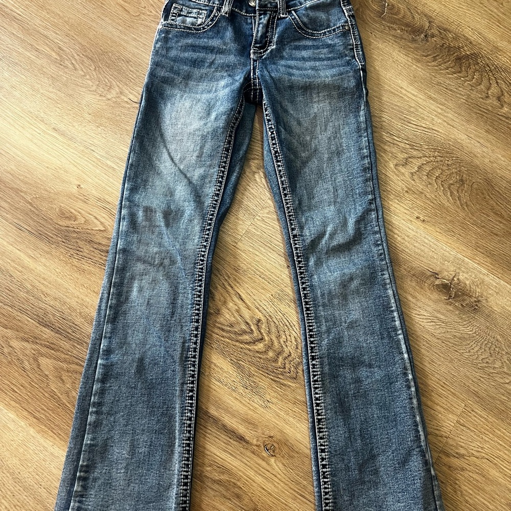 Rockin C Girls Denim Blue Jeans Sz 8
